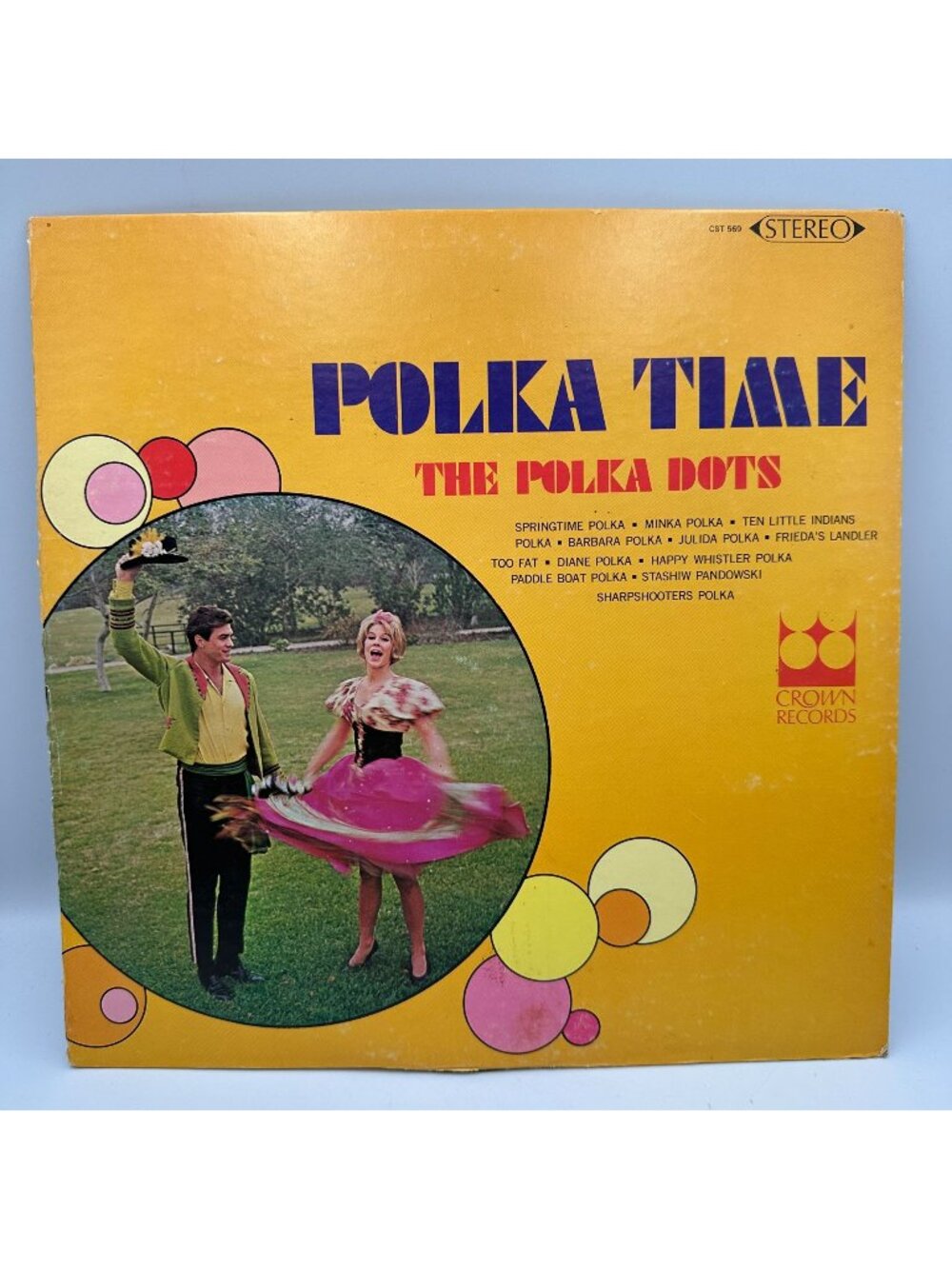 Polka Time The Polka Dots LP 1960s Vinyl 33 RPM Crown Records CST569 Stereo Folk